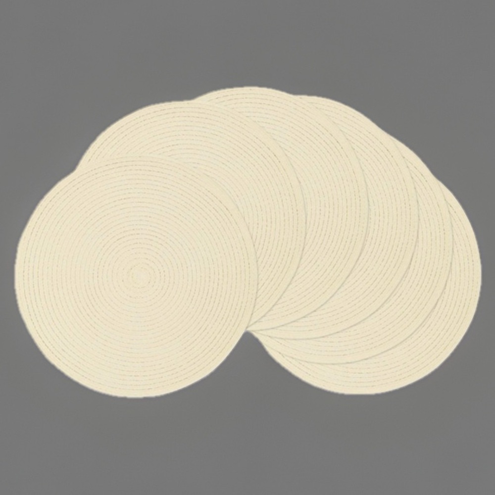 Cream Round Woven Placemats -Set of 6